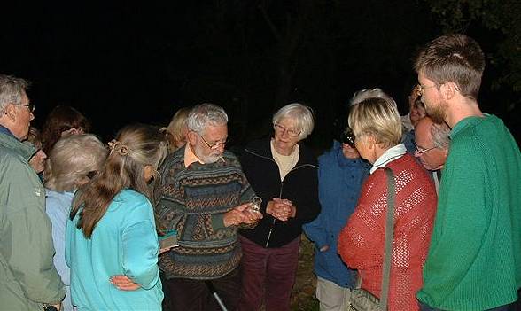 Gathered round the moth trap Gathered round the moth trap